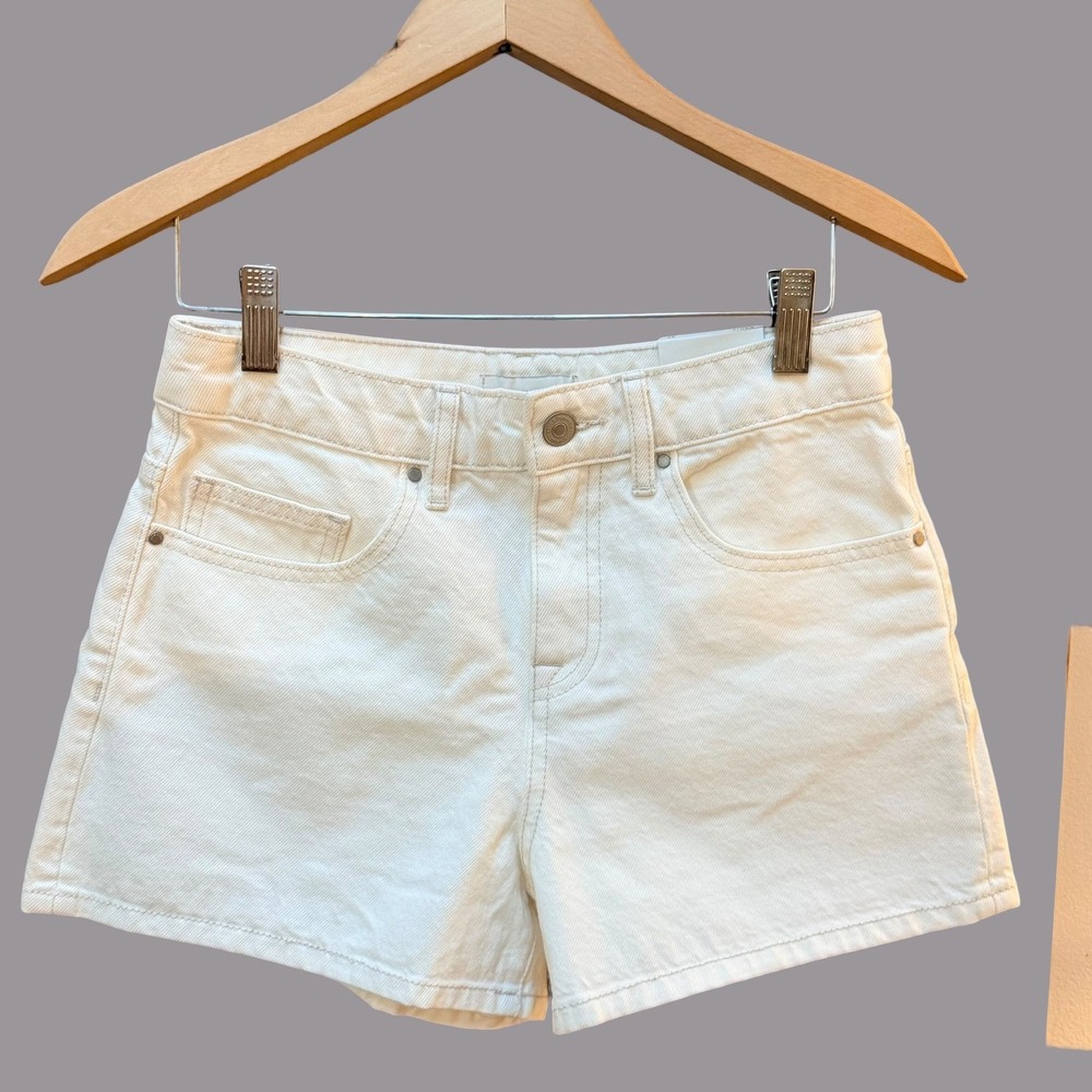 Club Monaco Shorts Women 25 Aiden Short Court White Denim Summer Casual NEW